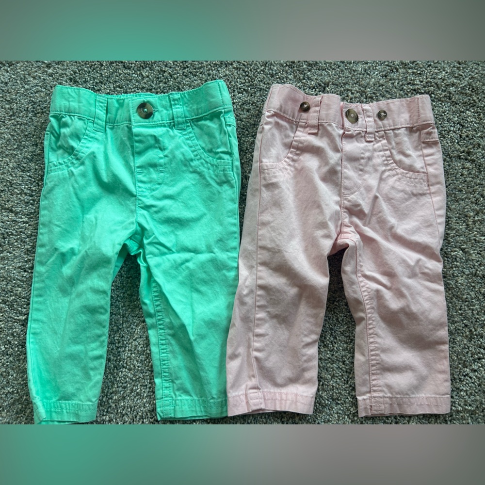 Cat & Jack Mint Green and Light Pink Baby/Toddler Pants - Pair